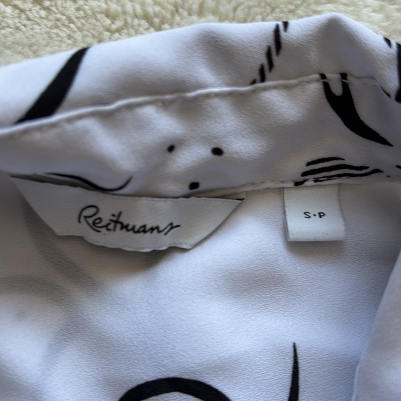 Reitmans White And Black Long Sleeve Button up Small - Picture 4 of 11